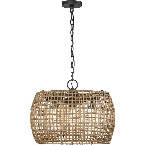 Piper 3 Light 19.13 inch Natural Black Outdoor Pendant